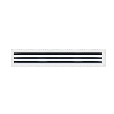 BUILDMART - 60" Linear Slot Diffuser - 3 Slot - MUD-IN Air Vent Cover - Drywall MUD IN White Air Vent - MUD Linear Slot Diffuser - Register Grille for Ceiling and Walls - Texas Buildmart