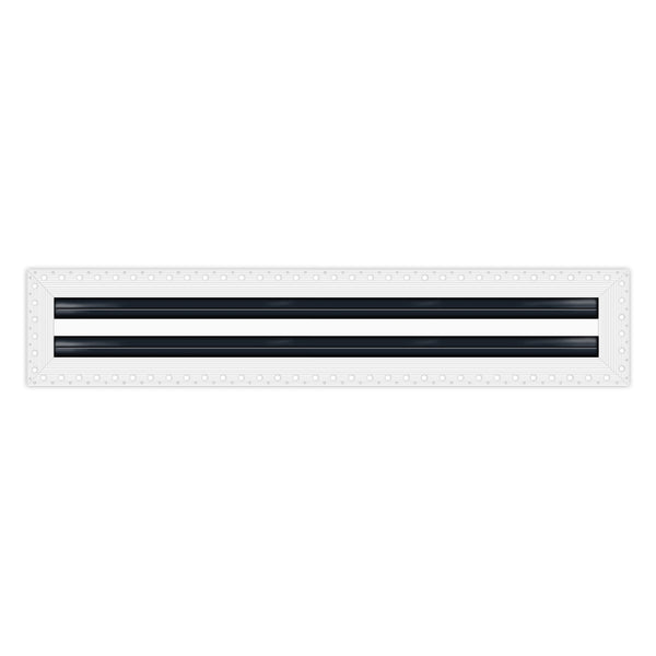 BUILDMART - 60-Inch MUD-IN Linear Slot Diffuser - 2 Slot - Air Vent Cover - Drywall MUD IN White Air Vent - MUD Linear Slot Diffuser - Register Grille for Ceiling and Walls - Texas Buildmart