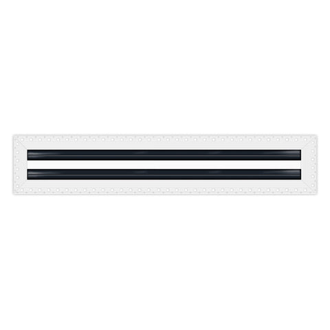 BUILDMART - 60" MUD-IN Linear Slot Diffuser - 2 Slot - Air Vent Cover - Drywall MUD IN White Air Vent - MUD Linear Slot Diffuser - Register Grille for Ceiling and Walls - Texas Buildmart