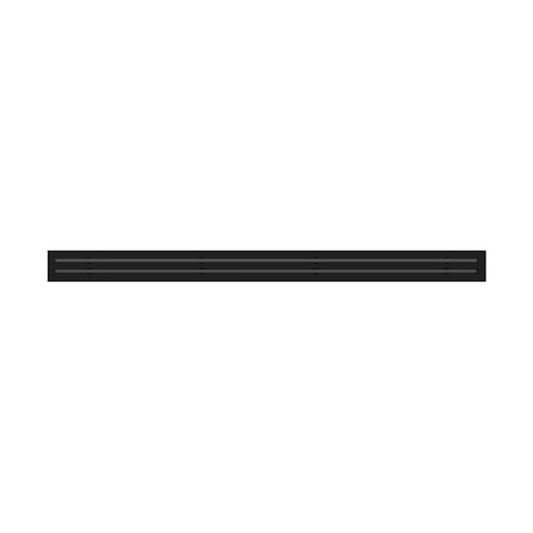 Front of 72 Inch 2 Slot Linear Air Vent Cover Black - 72 Inch 2 Slot Linear Diffuser Black - Texas Buildmart