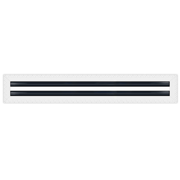 BUILDMART - 72-Inch MUD-IN Linear Slot Diffuser - 2 Slot - Air Vent Cover - Drywall MUD IN White Air Vent - MUD Linear Slot Diffuser - Register Grille for Ceiling and Walls - Texas Buildmart