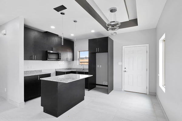 Apartment View of 30x6 Modern Air Vent Cover Black - 30x6 Standard Linear Slot Diffuser Black - Texas Buildmart
