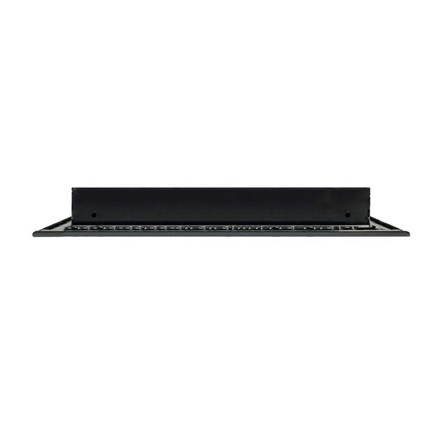 Side View of 16x12 Modern Air Vent Cover Black - 16x12 Standard Linear Slot Diffuser Black - Texas Buildmart