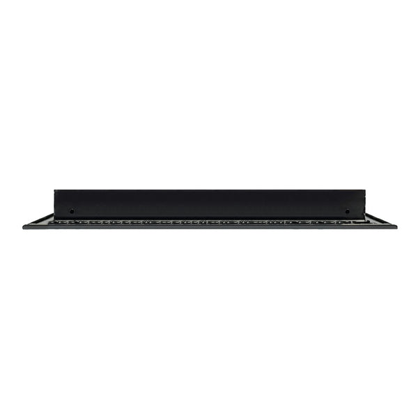 Side View of 16x16 Modern Air Vent Cover Black - 16x16 Standard Linear Slot Diffuser Black - Texas Buildmart