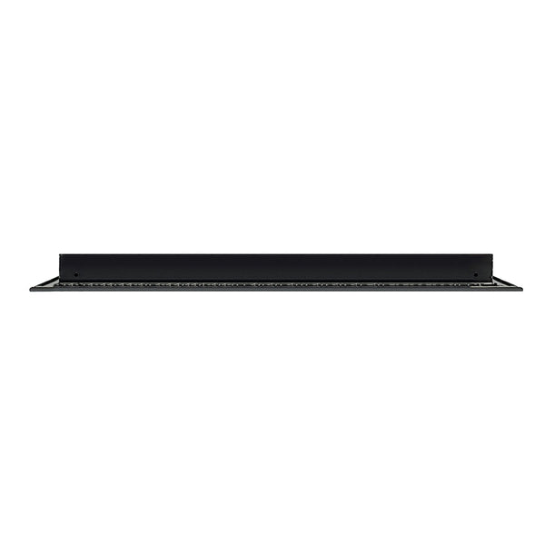 Side of 25x20 Modern Air Vent Cover Black - 25x20 Standard Linear Slot Diffuser Black - Texas Buildmart