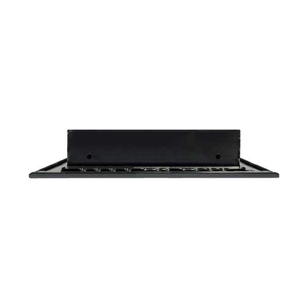 Side View of 20x8 Modern Air Vent Cover Black - 20x8 Standard Linear Slot Diffuser Black - Texas Buildmart