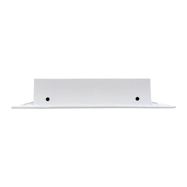 Side of 24x8 Modern Air Vent Cover White - 24x8 Standard Linear Slot Diffuser White - Texas Buildmart
